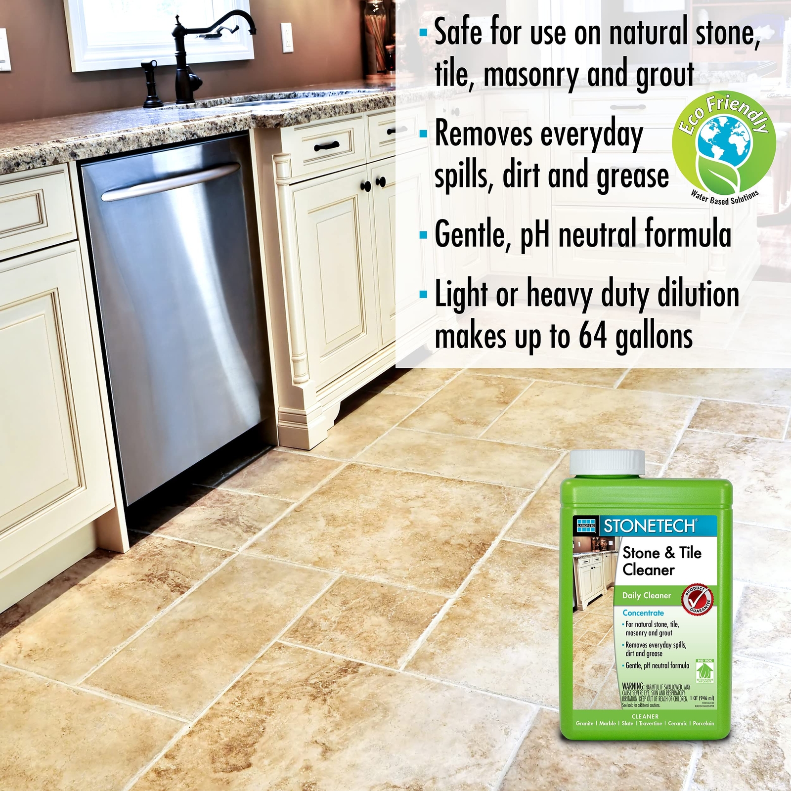 STONETECH Stone Tile Cleaner 32oz pH Neutral Daily Cleaner Safe for Natural S…