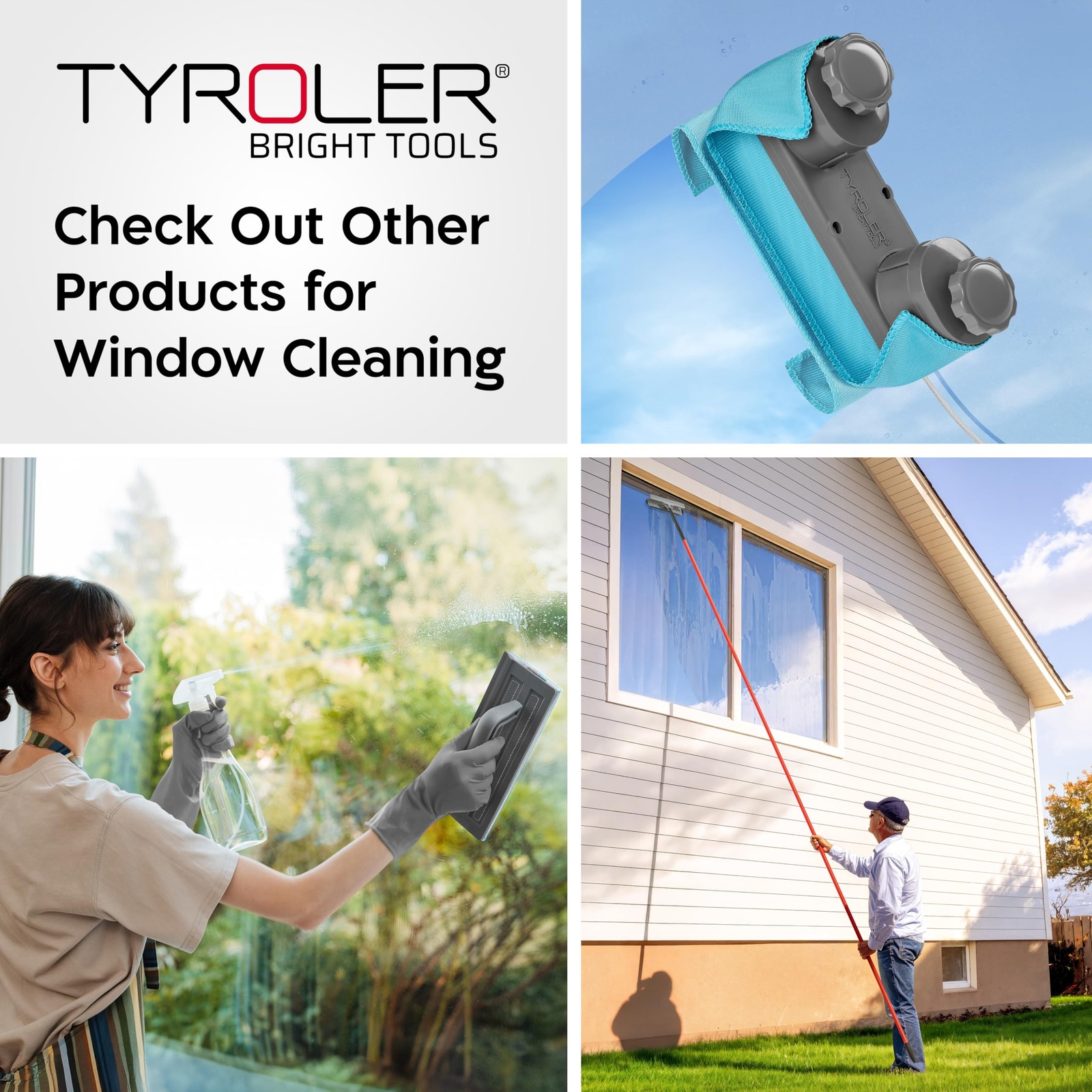 Tyroler Outside Magnetic Window Cleaner Tool | The Glider D-2 AFC Double-Side…