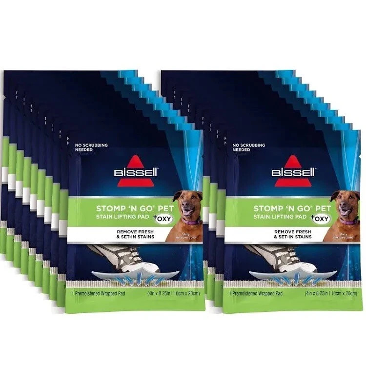 Bissell Stomp ‘N Go Pet Lifting Pads + Oxy Stain Carpet Rug Cleaning, 20 Pack