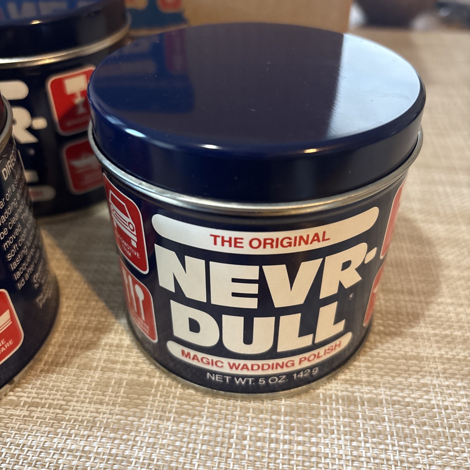 (4) THE ORIGINAL, Nevr-Dull Metal Polish 5oz MAGIC Wadding Cloth Polishes Metals