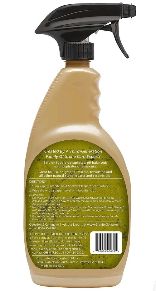 Granite Gold Shower Cleaner Spray for Quartz, Granite Marble Ceramic Stone 24oz