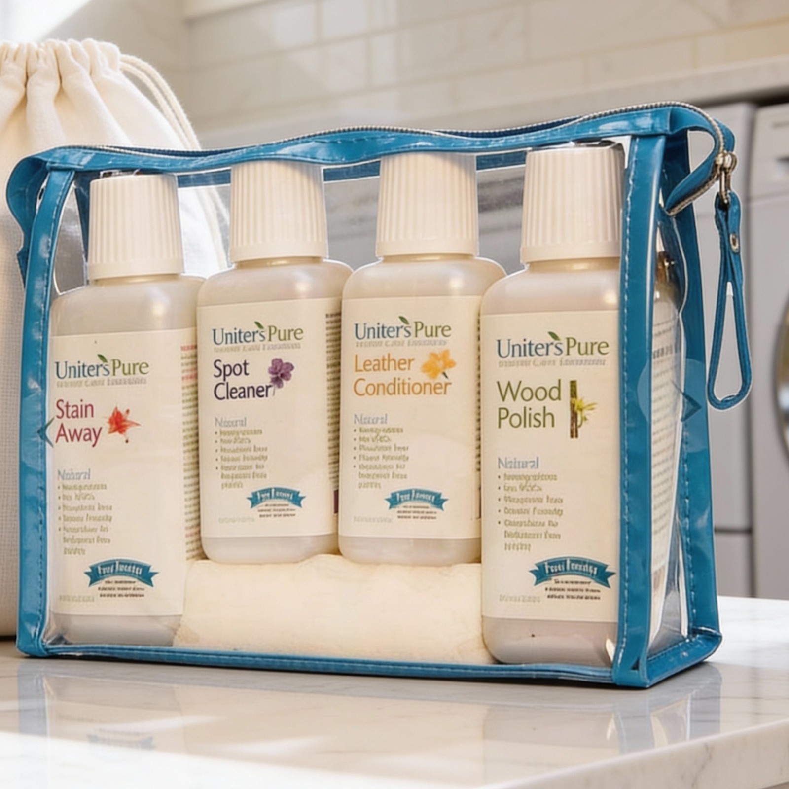 UNITERS Pure Home Care Essentials Natural Cleaner Kit Furniture Wood Leather NEW