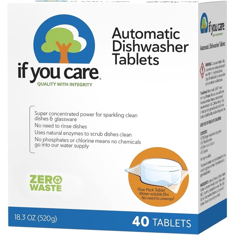 Eco-Friendly Dishwasher Tablets Non-Toxic Powerful Cleaning Biodegradable PVA US