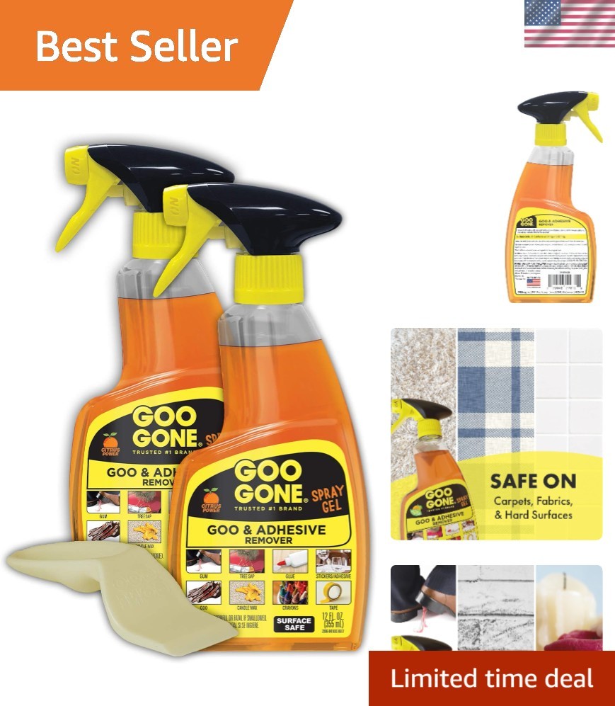 Adhesive Remover Gel & Spray 3pc Set with Citrus Scent