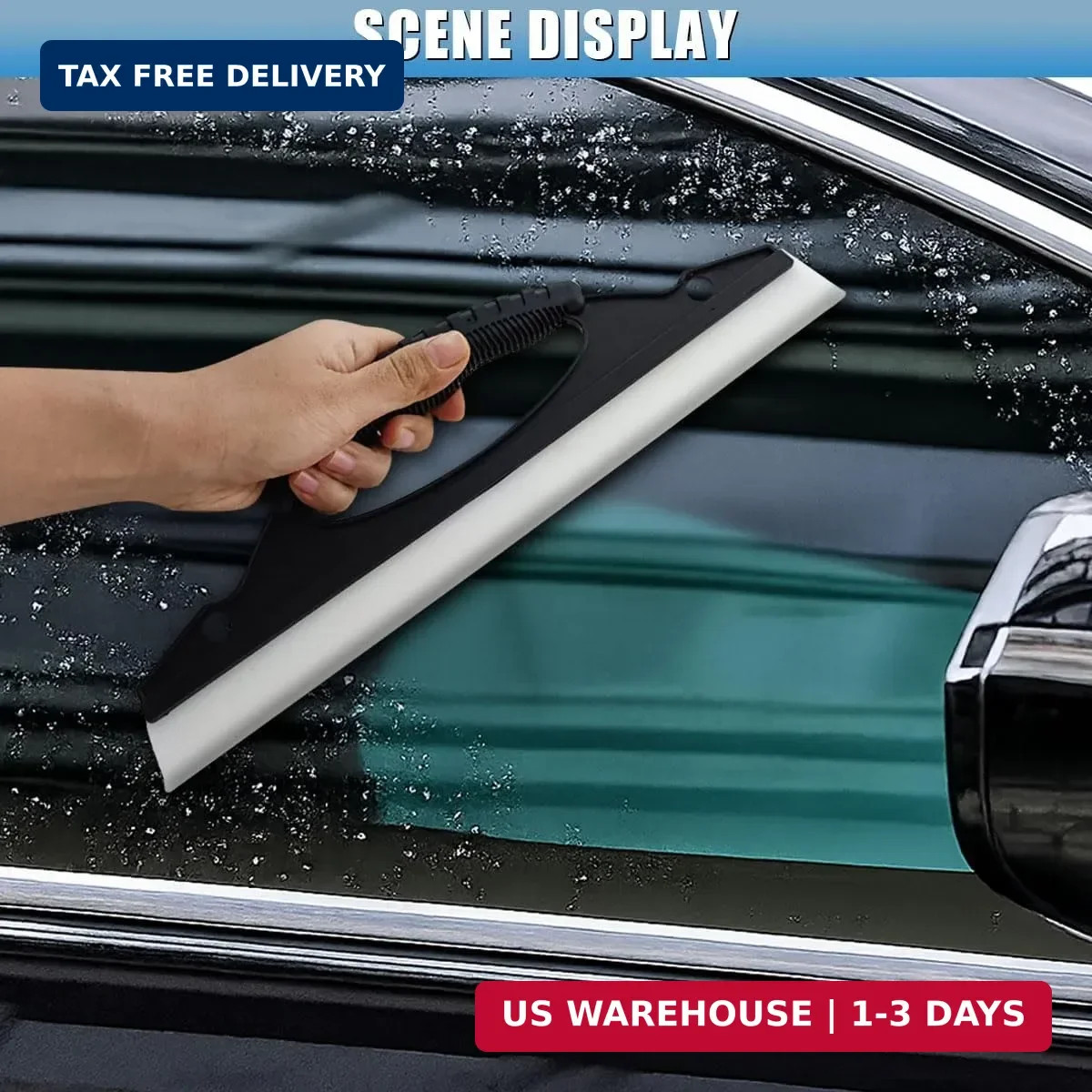 Car Wash Squeegee, 12 Inch Automotive Window Squeegees for Drying, Antislip Sili