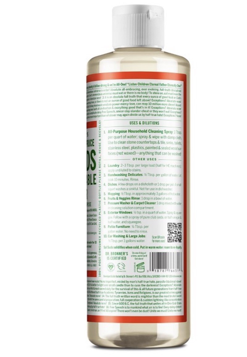 Dr. Bronner’s Siberian Fir & Spruce Sal Suds Biodegradable Cleaner – 16 fl oz