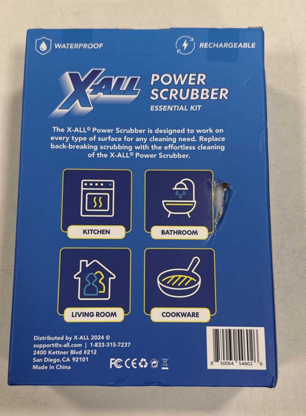 Electric Power Scrubber Essential Kit Rechargeable Lightweight Waterproof NEW