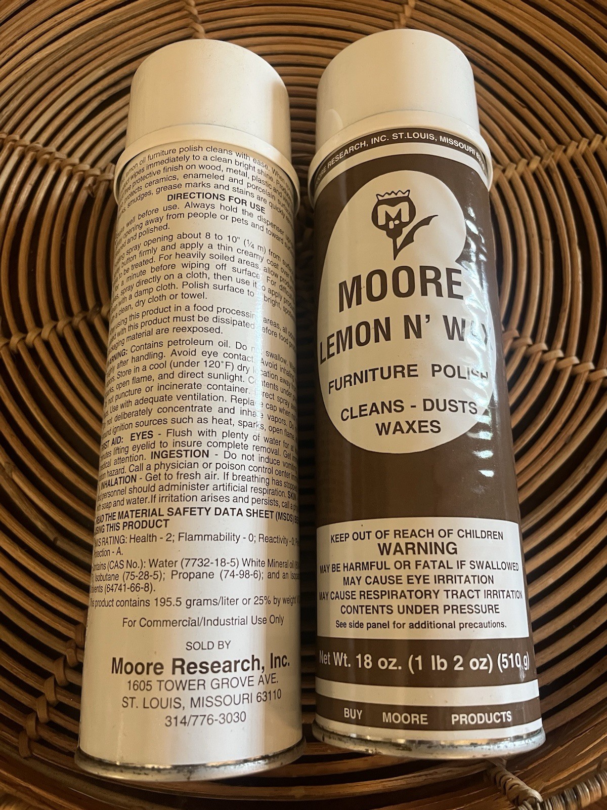 Moore Lemon N’ Wax Furniture Polish Aerosol Spray 17 oz Lot of 6 Prof. Grade
