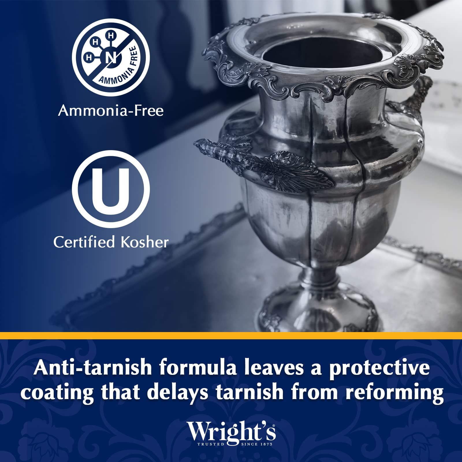 Wright’s Silver Cleaner and Polish Cream, 8 Ounce, Gently Clean and Remove Tarni