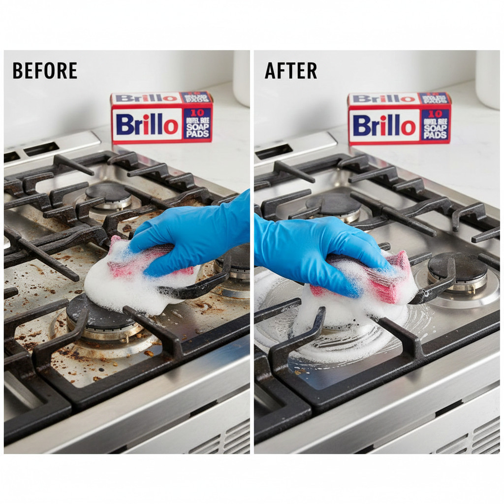 Brillo Hotel Size Steel Wool Soap Pads – Heavy-Duty Commercial Cleaning
