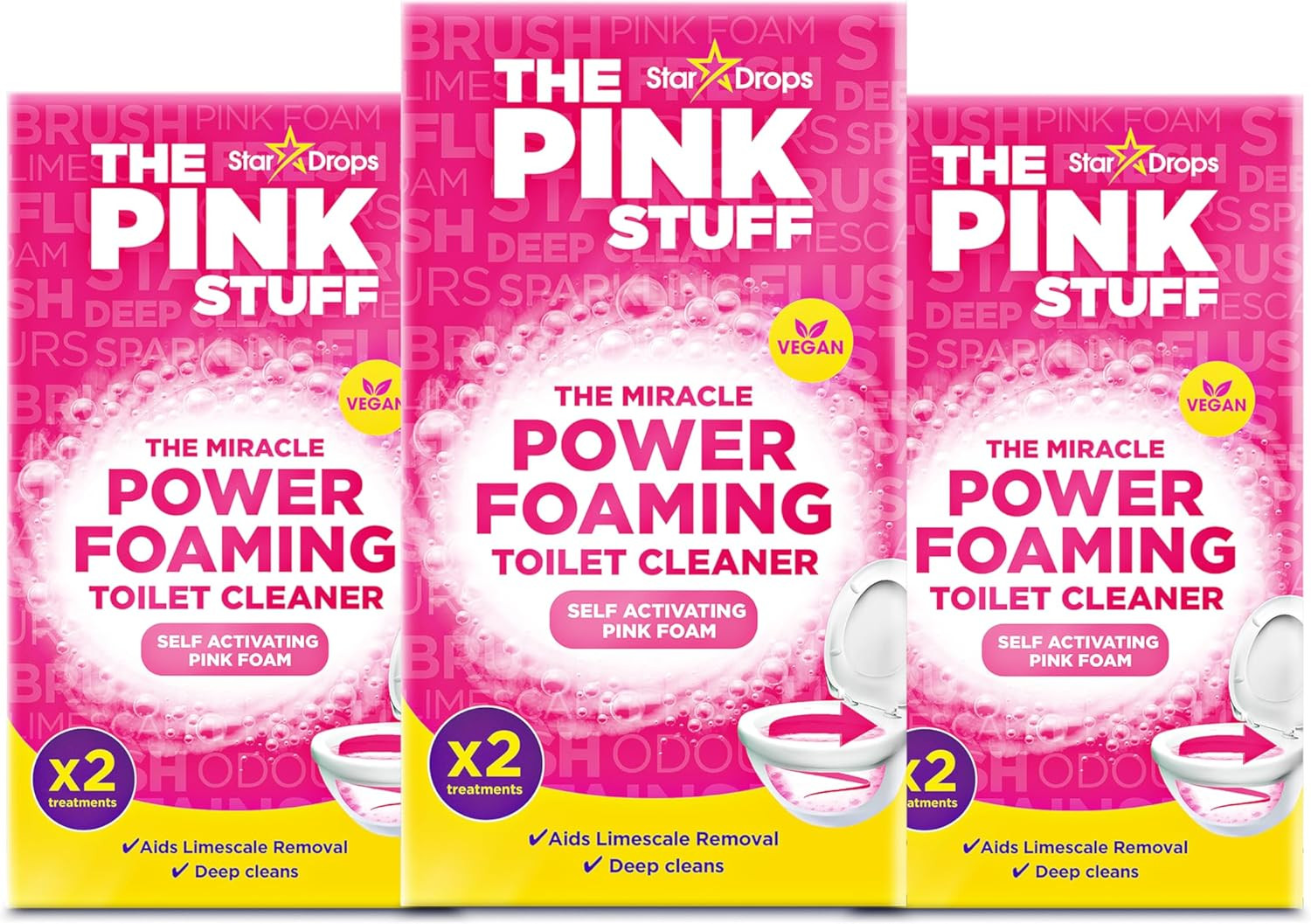 the Pink Stuff Miracle Power Foaming Toilet Cleaner – Self-Activating Formula fo
