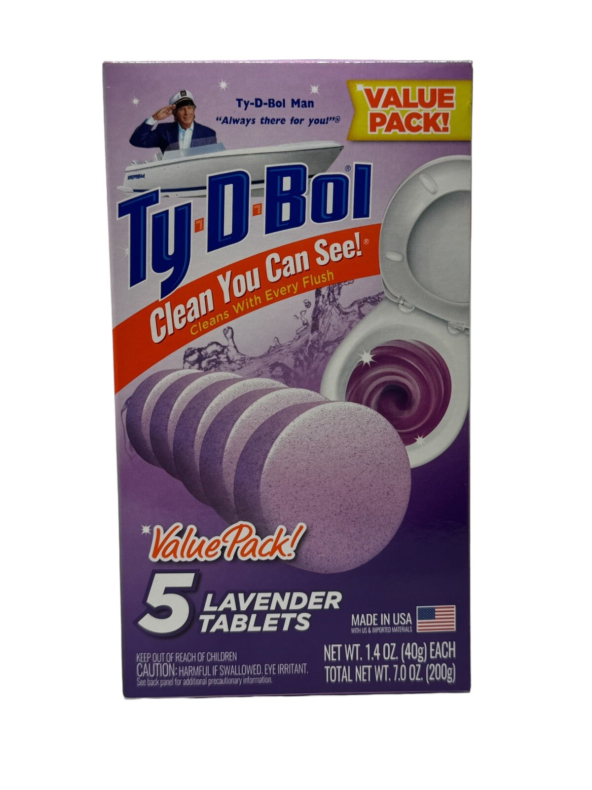 Toilet Cleaner Lavender Toilet Bowl Cleaner Tablets, Bleach Free, 1.4 Oz, 5 Pack