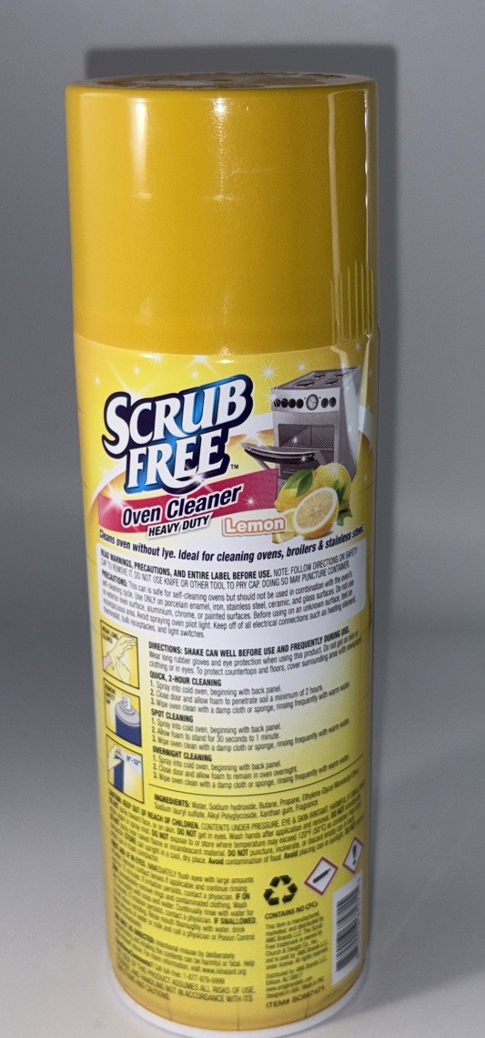 Scrub Free OVEN CLEANER Heavy Duty-Cuts Thru Grease/Food Spills-Lemon Scent 12oz