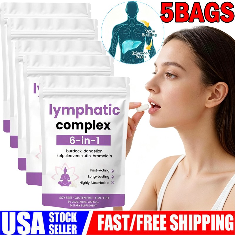 5X 6-in-1 Lymphatic Complex,Lymphatic Drainage Supplements|Herbal Blend