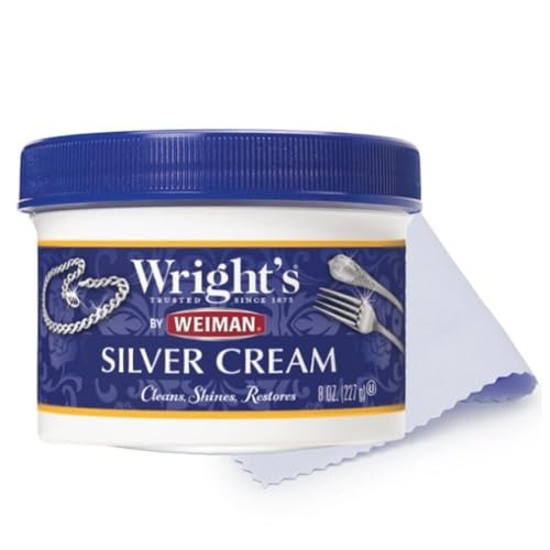 by Silver Cleaner and Polish Cream with Polishing Cloth, Ammonia-Free, Gently…