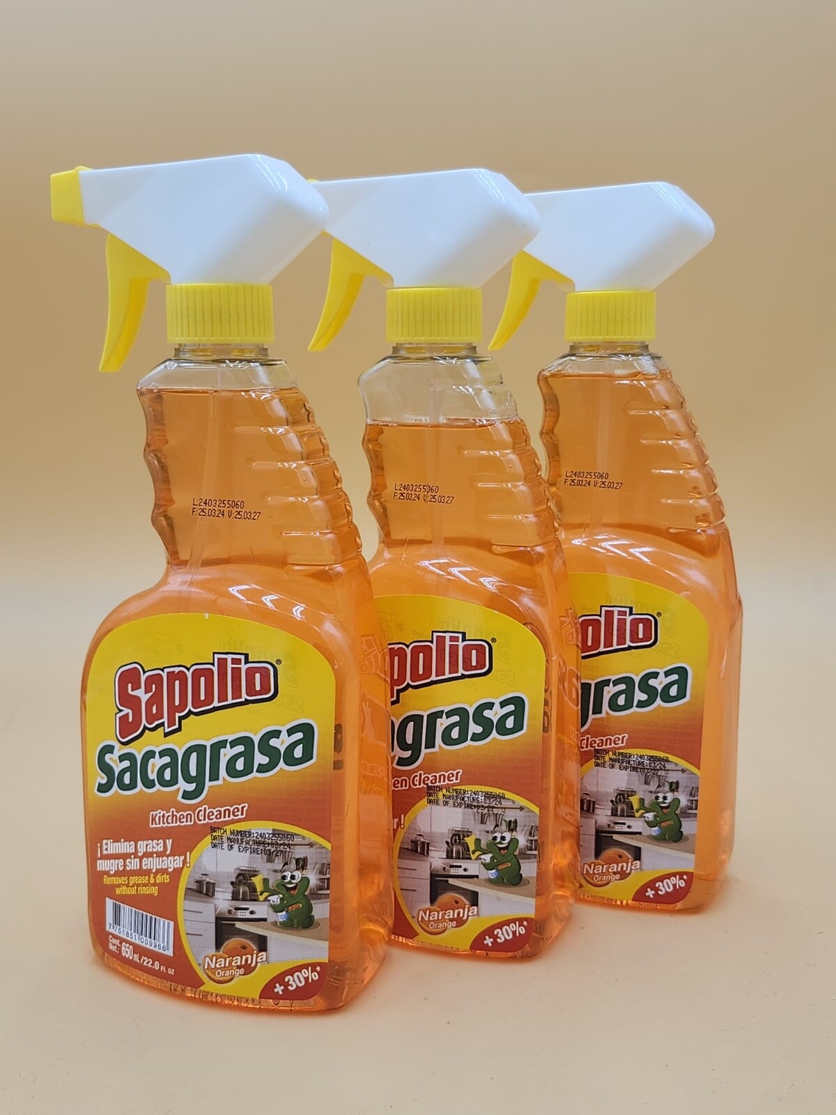 ORANGE GREASE CLEANER SAPOLIO SACAGRASA – 6 PACK (22.7 oz each)