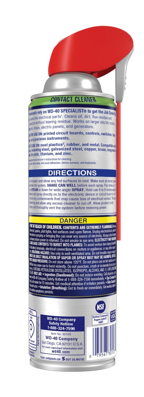 High-Performance Contact Cleaner for Metal, Plastic, Rubber – Fast-Drying, 13.3