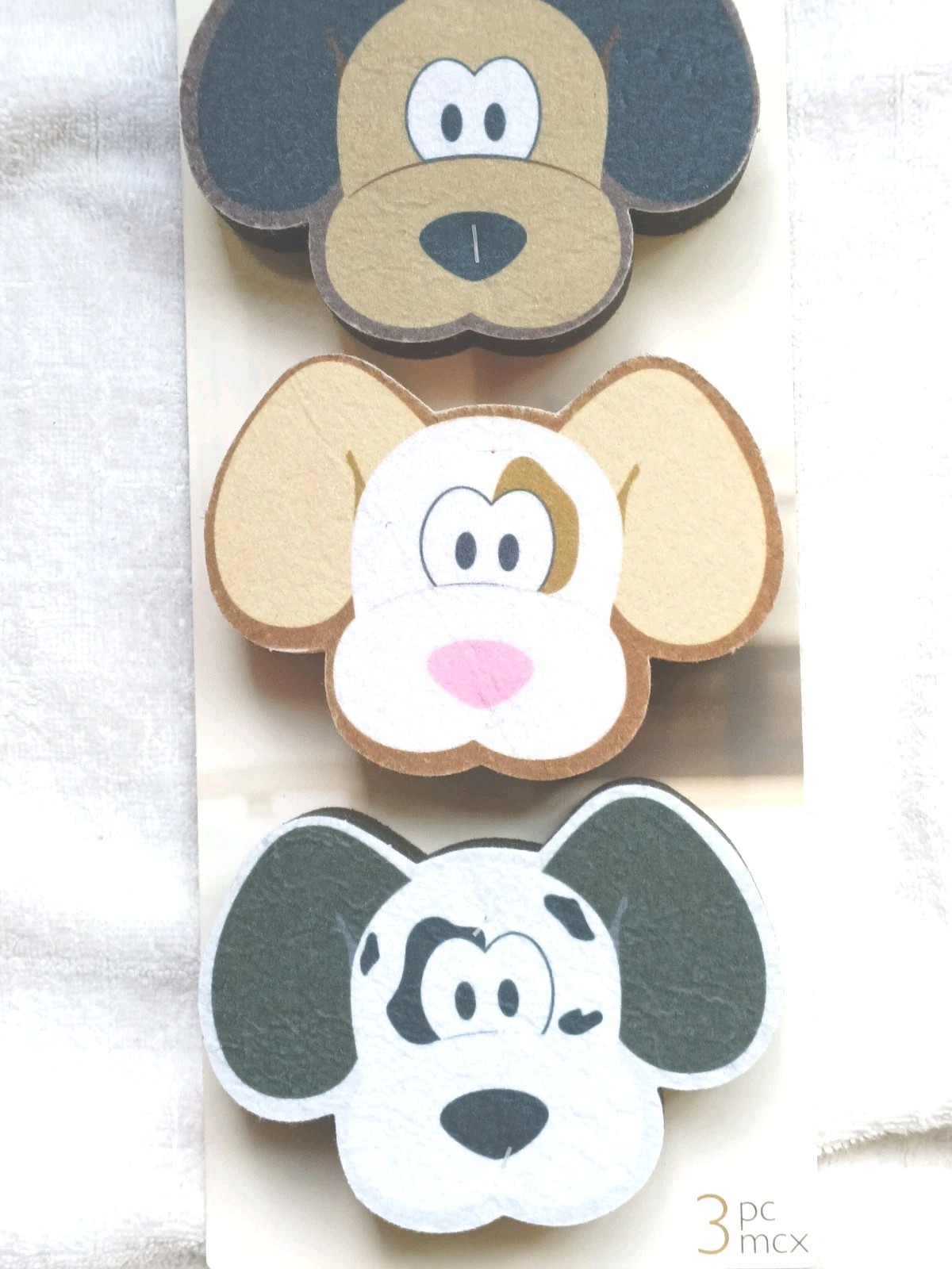 Joie Woof Sponges Dogs 3-Pack Scrubbing Wiping Household Kitchen Cleaning NEW