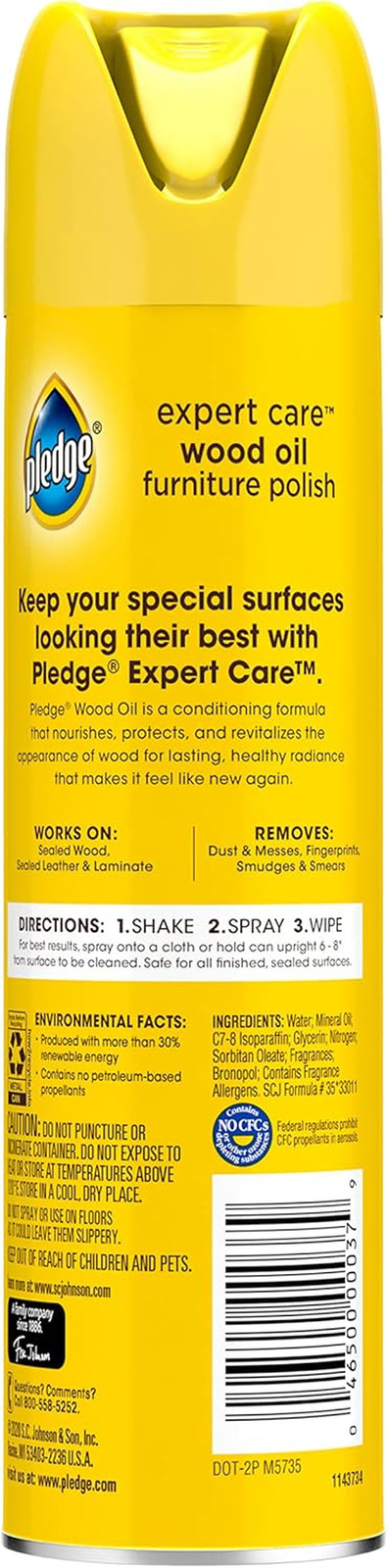 Moisturizing Wood Oil, Furniture Reviving Spray, Amber & Argan Scent, 9.7Oz (Pac