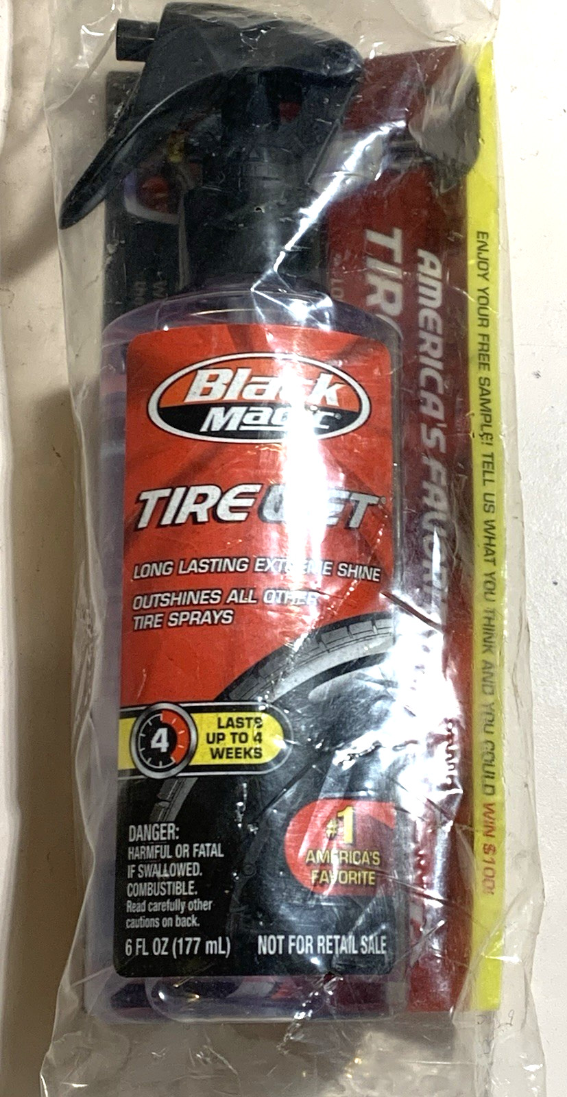Black Magic Long Lasting Tire Wet Aerosol 6 OZ $12.00 + FREE SHIPPING