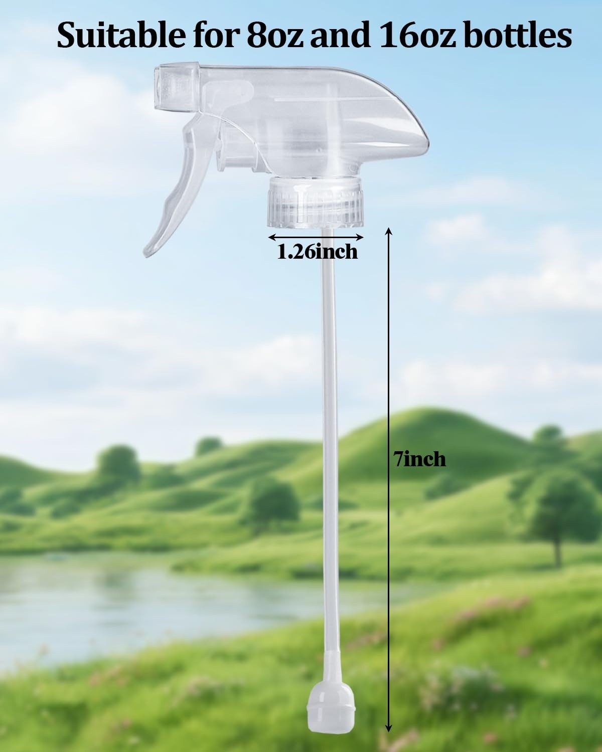 4 Pack Spray Bottle Replacement Nozzles 360 Mist Stream Tops for 8oz 16oz Glass