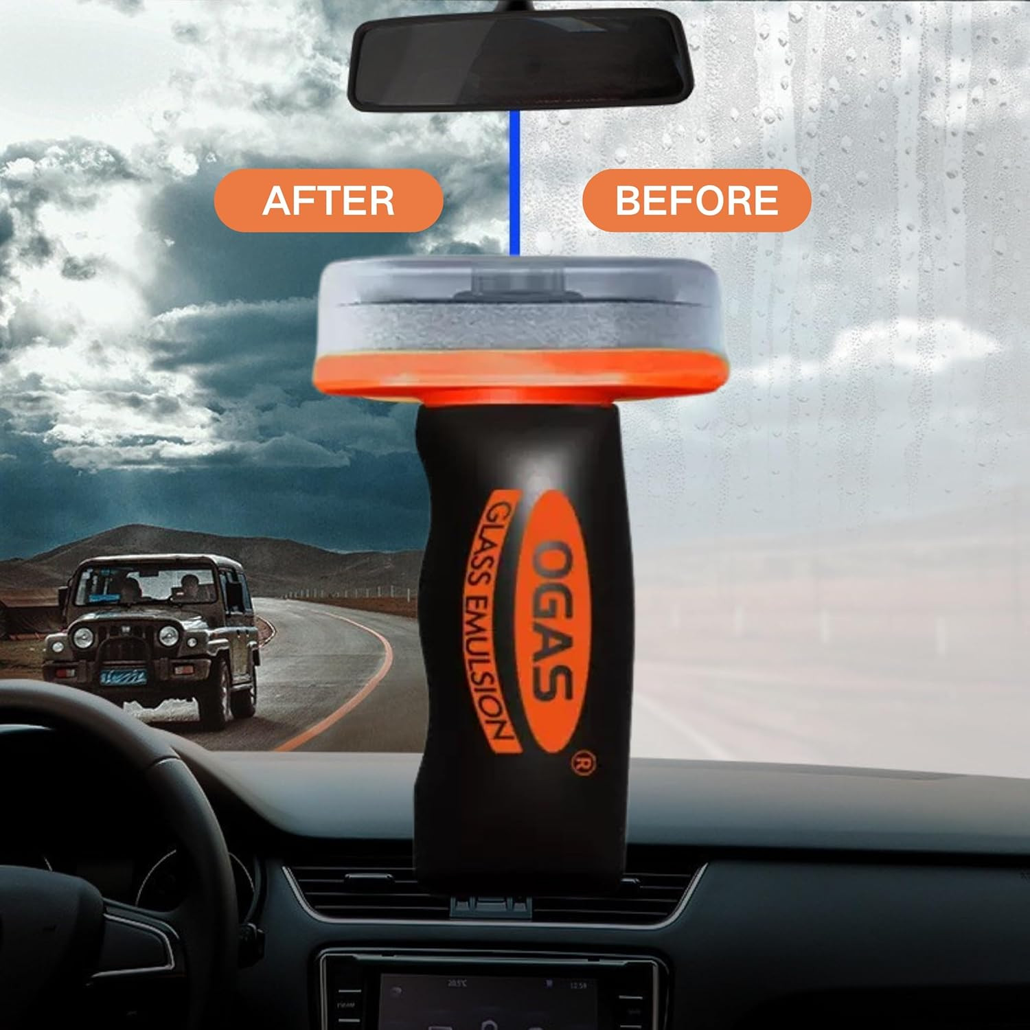 2 Pcs Glass Oil Film Remover Car Roll-On Glass Compound Cleaning Board Improve