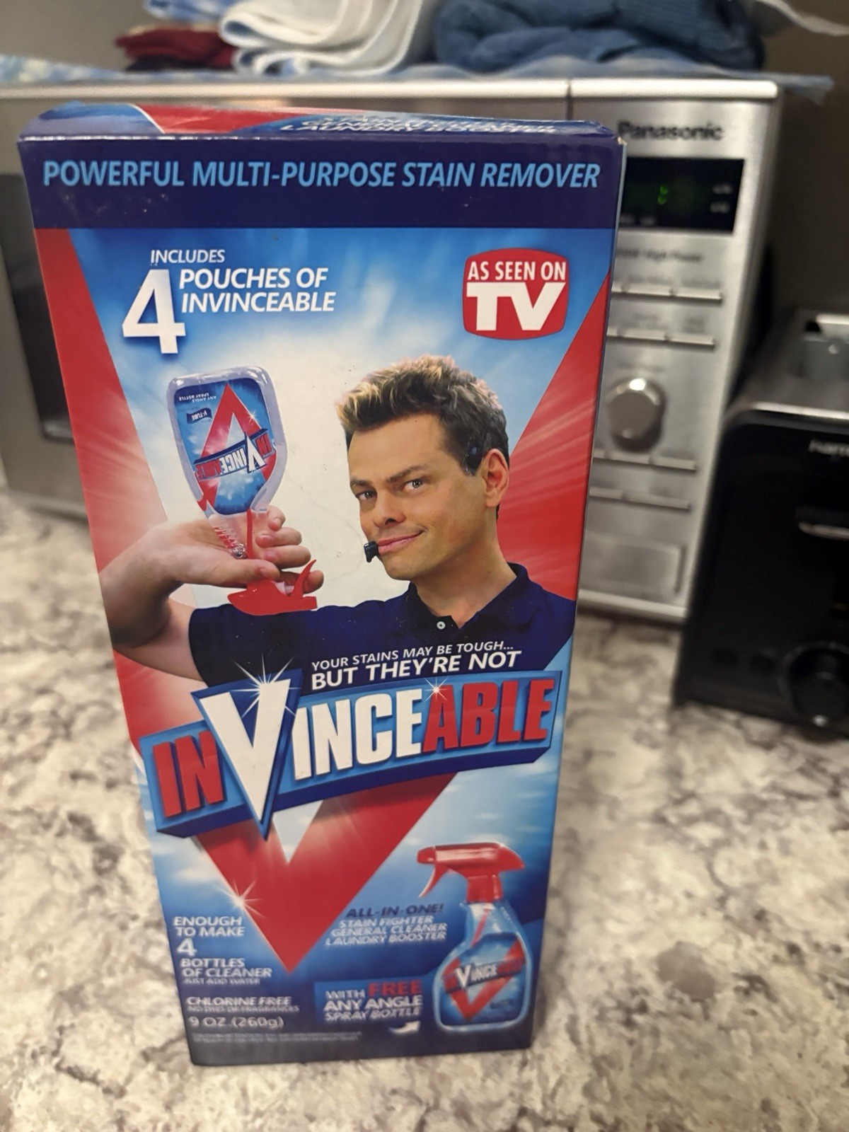 Invinceable Laundry Stain Remover Pouches 4 Pack 9 oz Chlorine Free, Scent Free