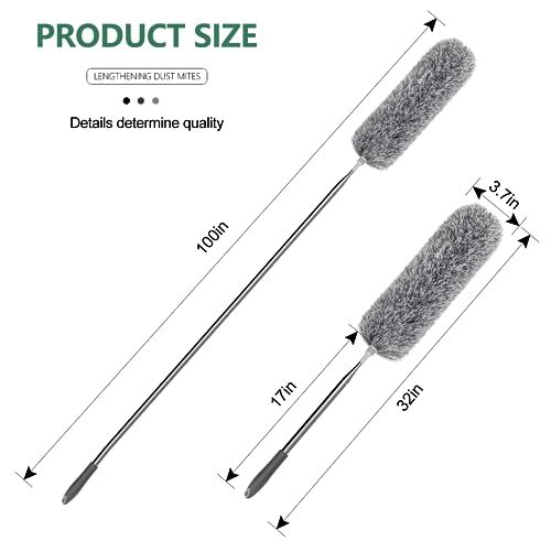 Microfiber Cleaning Duster with Extendable 100 Inch Handle Pole for Ceiling Fan
