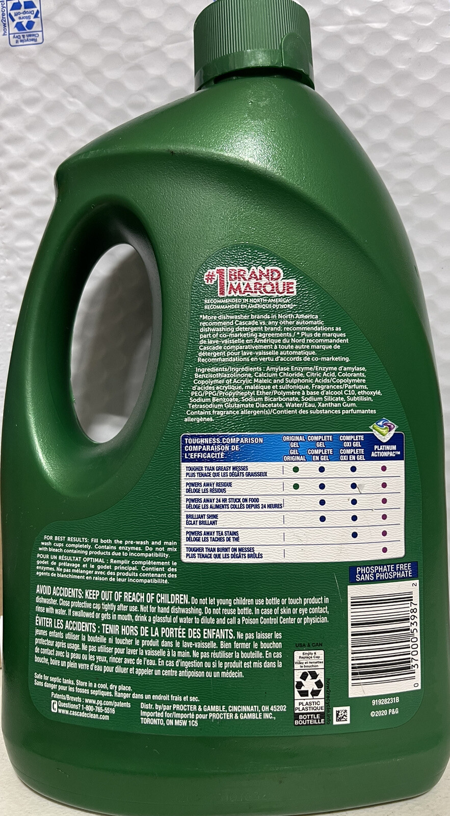 Cascade Complete Gel Dishwasher Detergent Fresh Scent 120 fl oz NEW