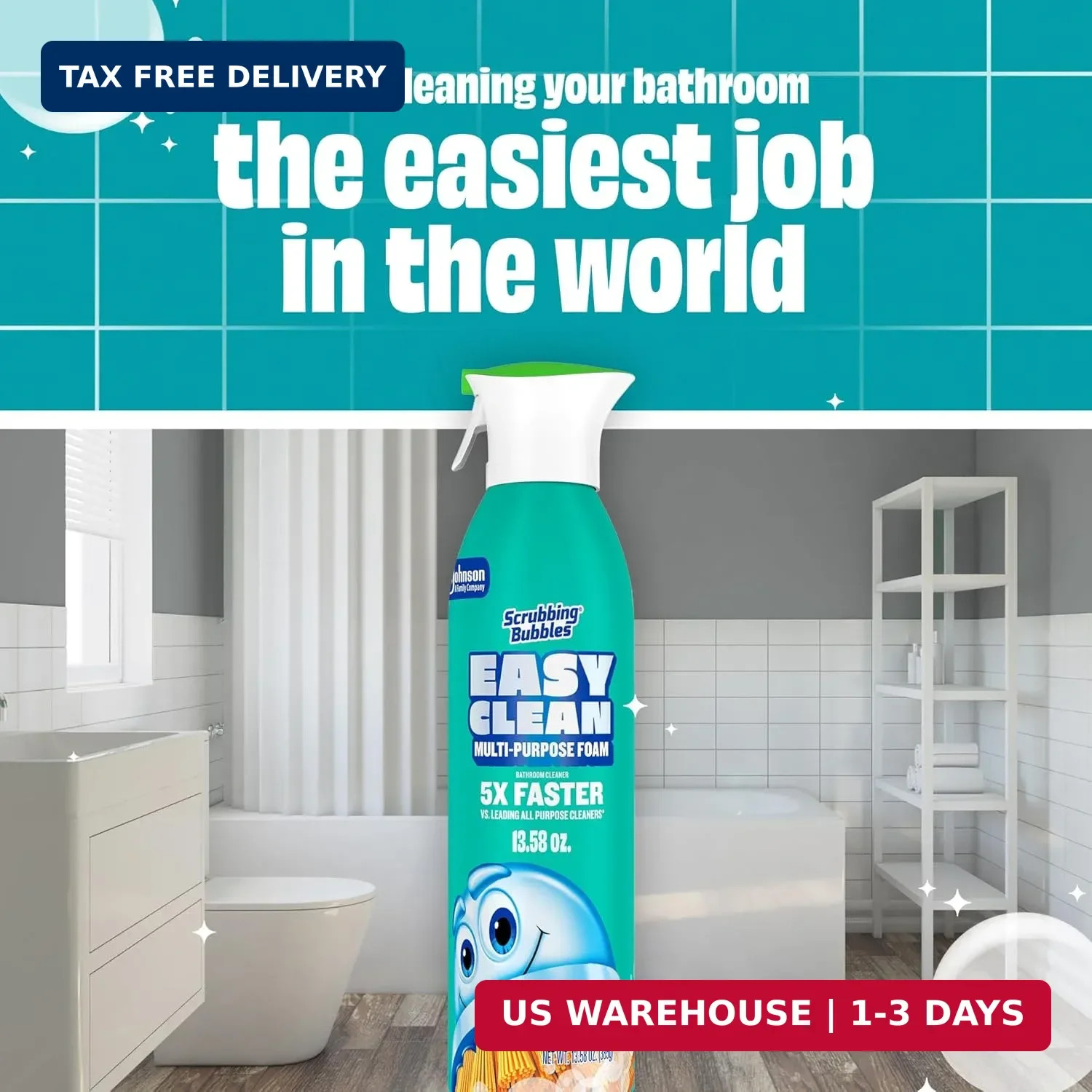Scrubbing Bubbles Easy Clean Foaming Multipurpose Bathroom Cleaner, Continuous S