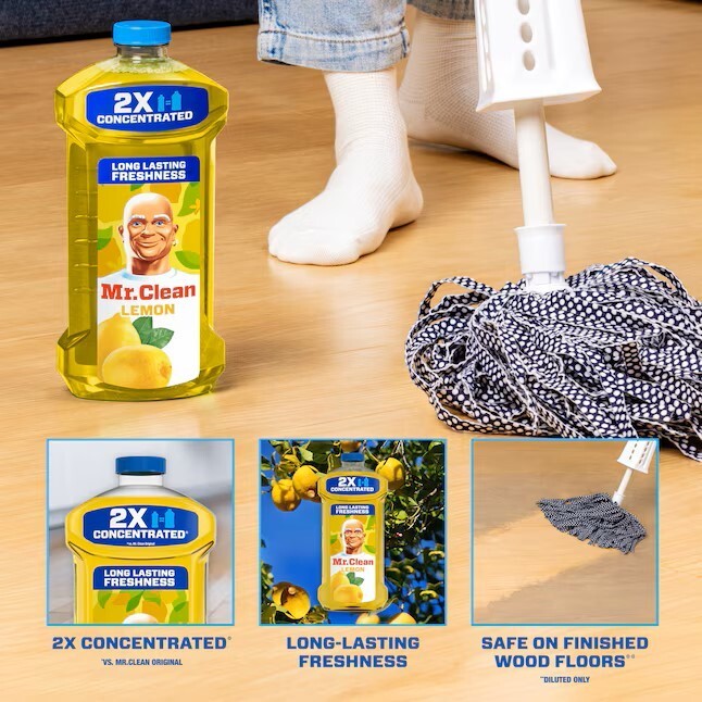 Mr. Clean 2X Concentrated Multi Surface Cleaner With Lemon Scent, 64 fl oz