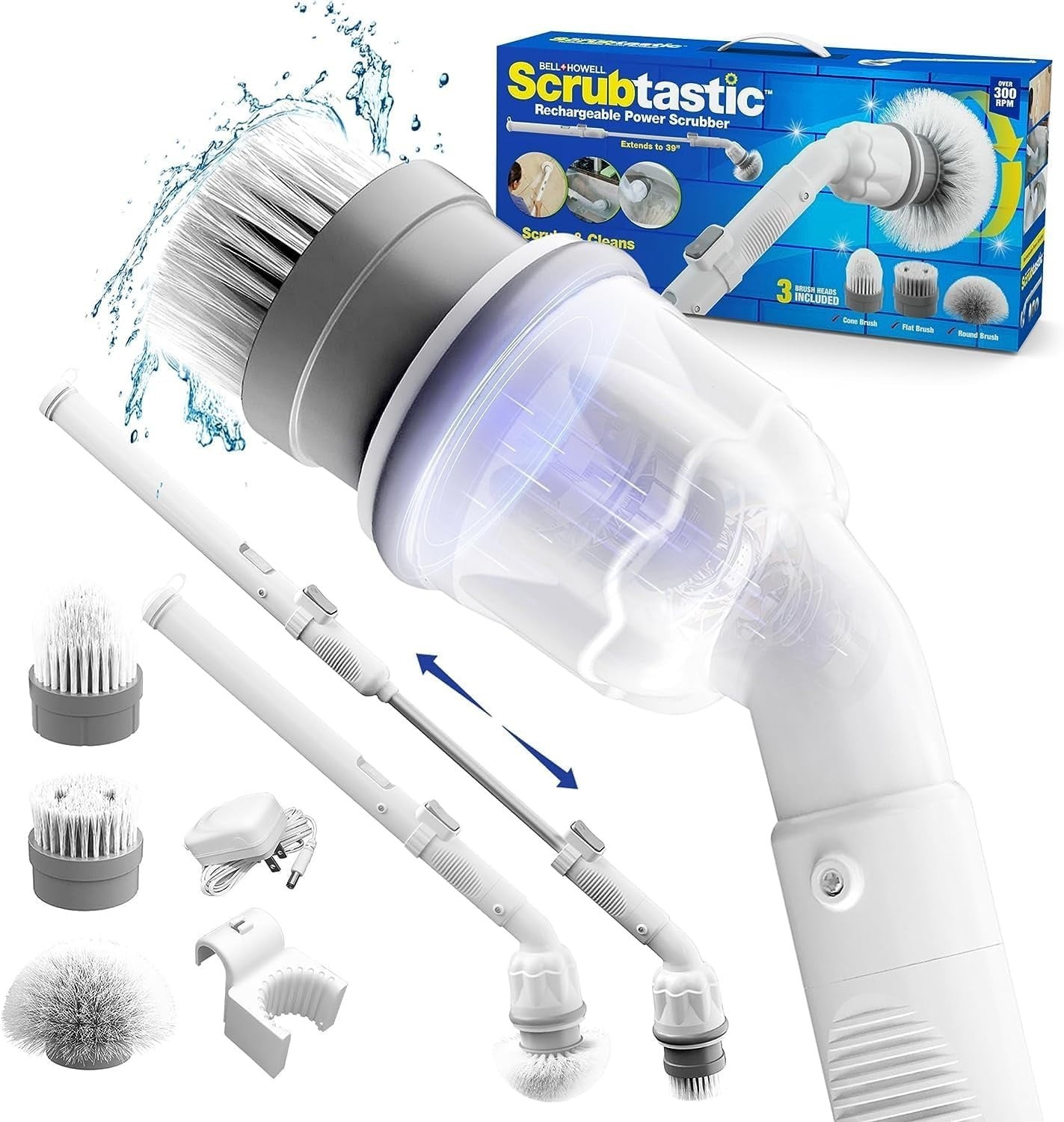 Homitt Spin Scrubber Cordless Electric Cleaning Brush Floor Shower-FREE SHIPPING
