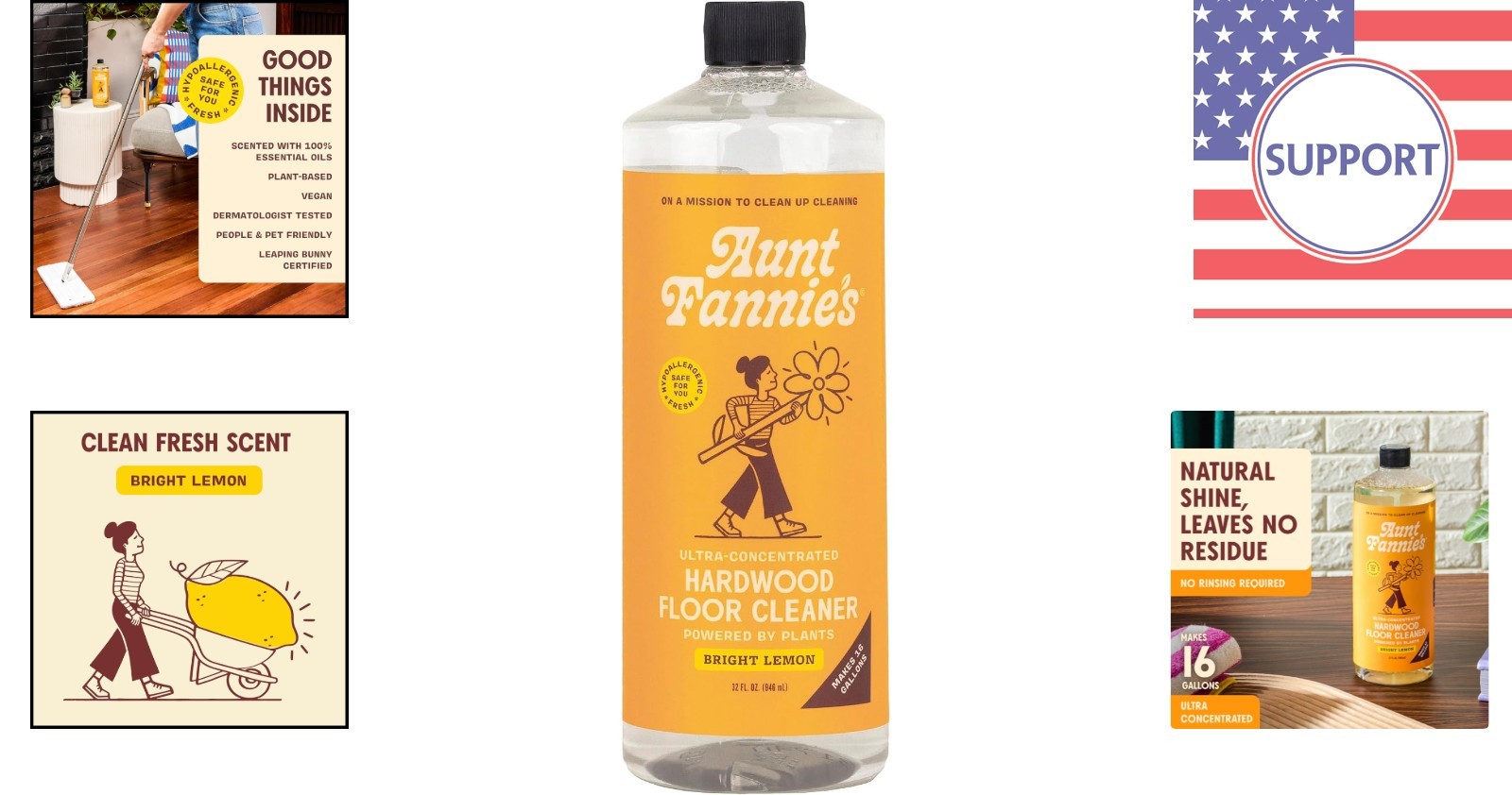 Plant-Based Ultra Concentrated Lemon Scent Hardwood Cleaner – 32 oz Eco Friendly