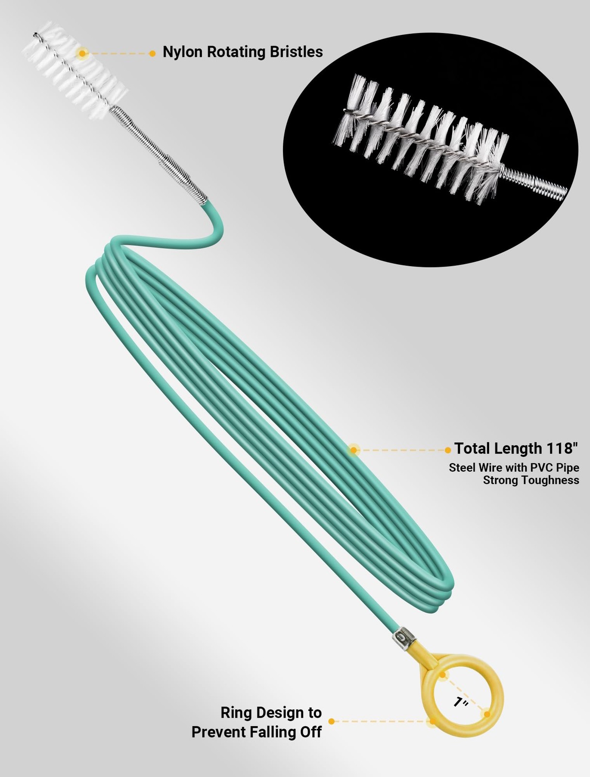 Upgraded Auto Sunroof Drain Cleaning Tool, 120 Inch Long Flexible Drain Brush…