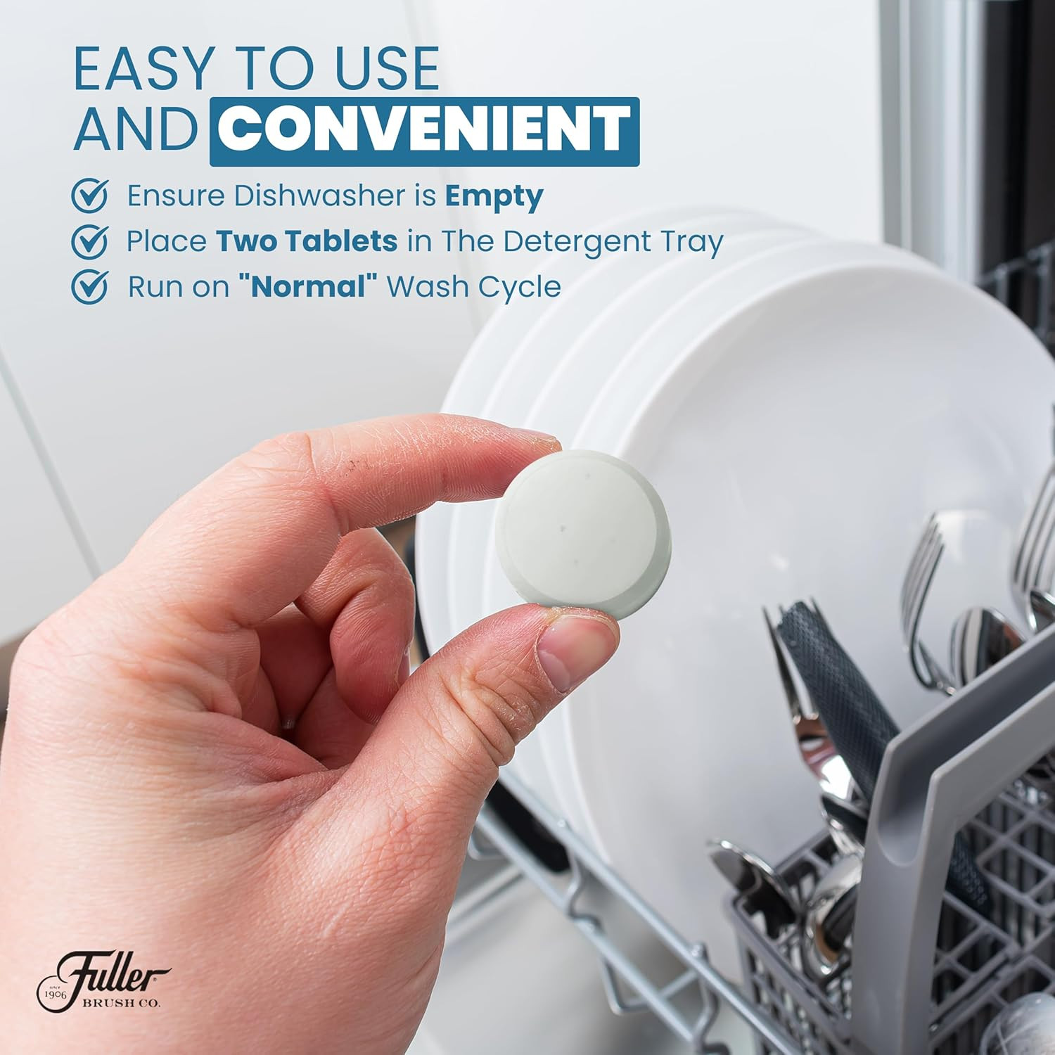 Fuller Dishwasher Cleaner Tabs – Lemon Scent – Eliminates Limescale, Grease & Od