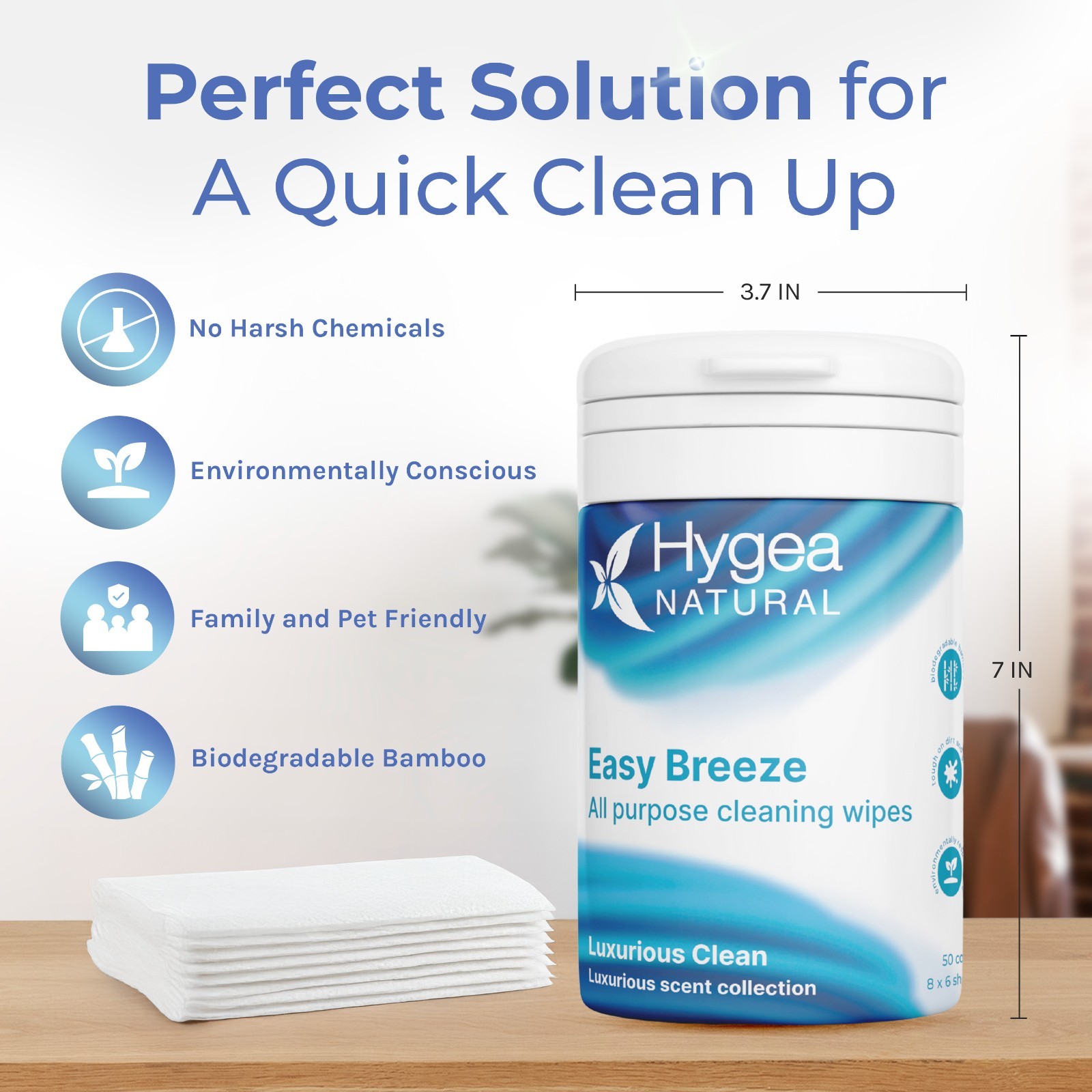 Easy Breeze 4-Pack All-Purpose Cleaning Wipes 50 Ct – Luxurious Clean