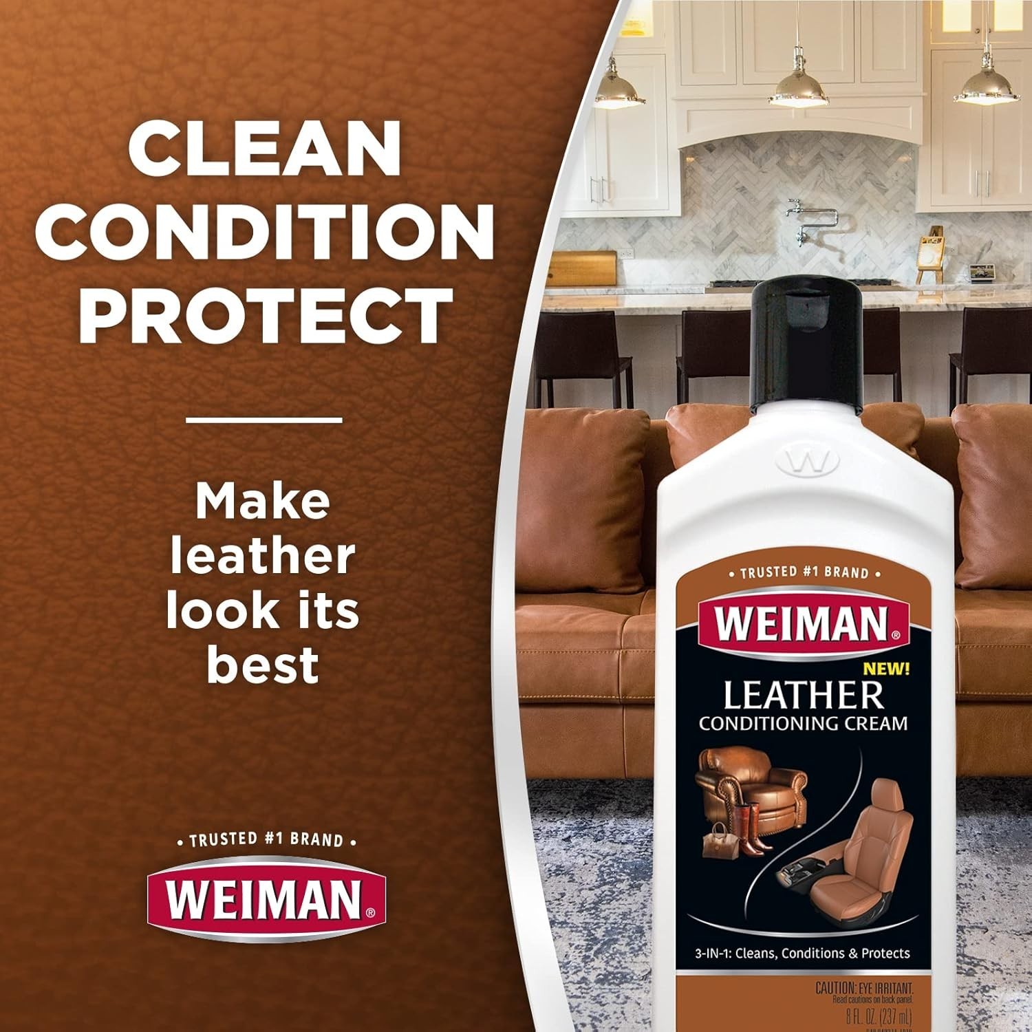 3 in 1 Deep Leather Conditioner Cream 2 Pack – Restores Leather Surfaces – Us…