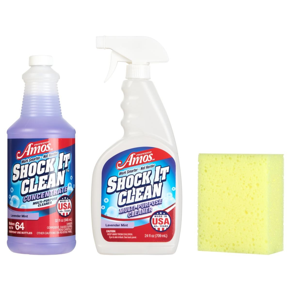 Professor Amos Shock It Clean Concentrate Kit Lavender Mint New