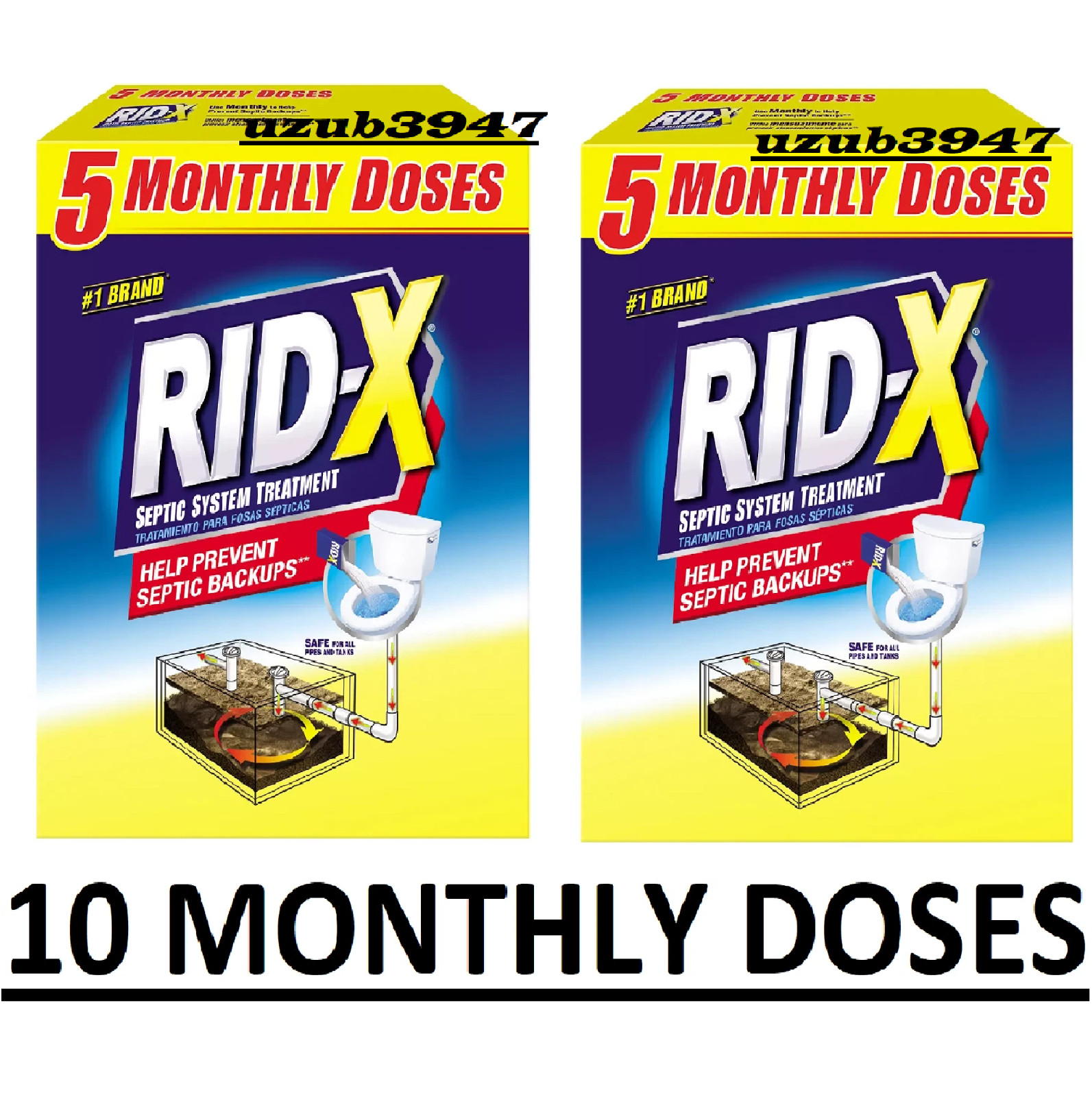 2 PACK – RID-X Septic Treatment, 5 Month Supply Powder 49 oz (Total 98 oz) Ridx