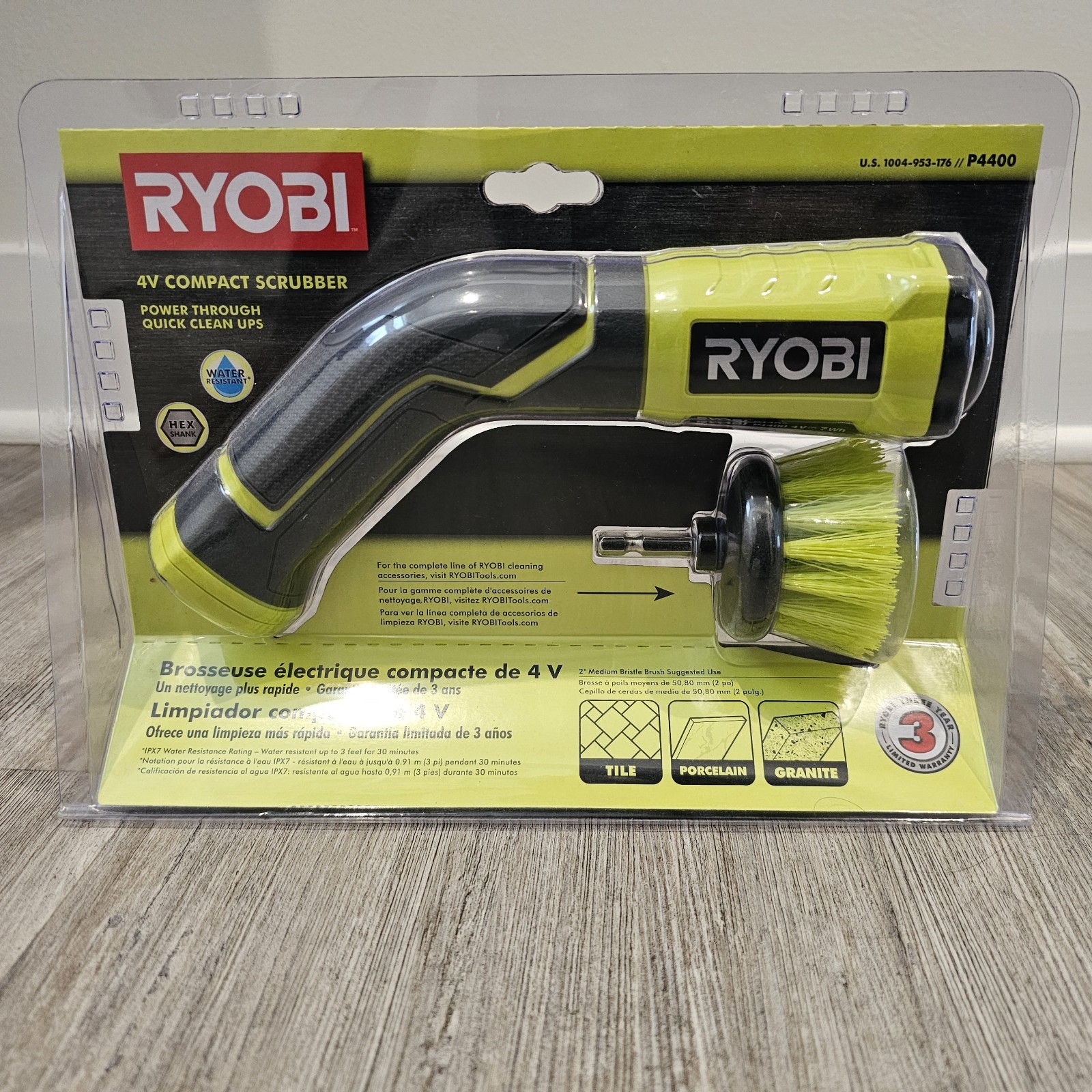 New Ryobi P4400 Cordless Compact Scrubber With USB Charger Included