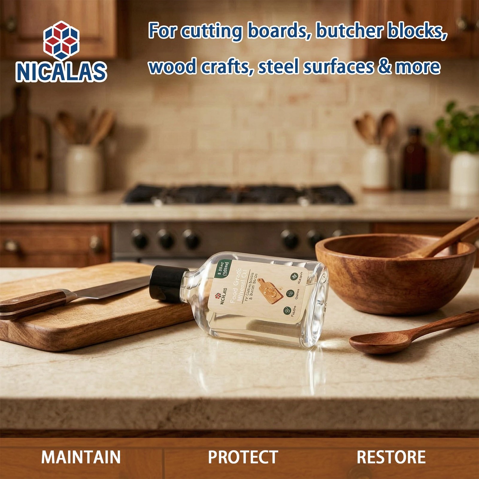 Mineral Oil 8.5oz for Cutting Boards,Butcher Block Oil & Wood Conditioner, Fo…