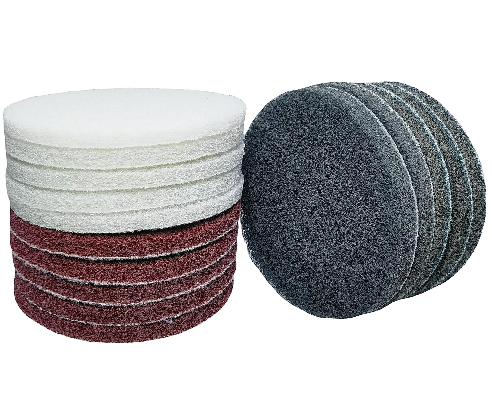 15 Pcs 5 Inch Hoop And Loop Multipurpose Scrubber Scouring Pads Flocking Scuff P