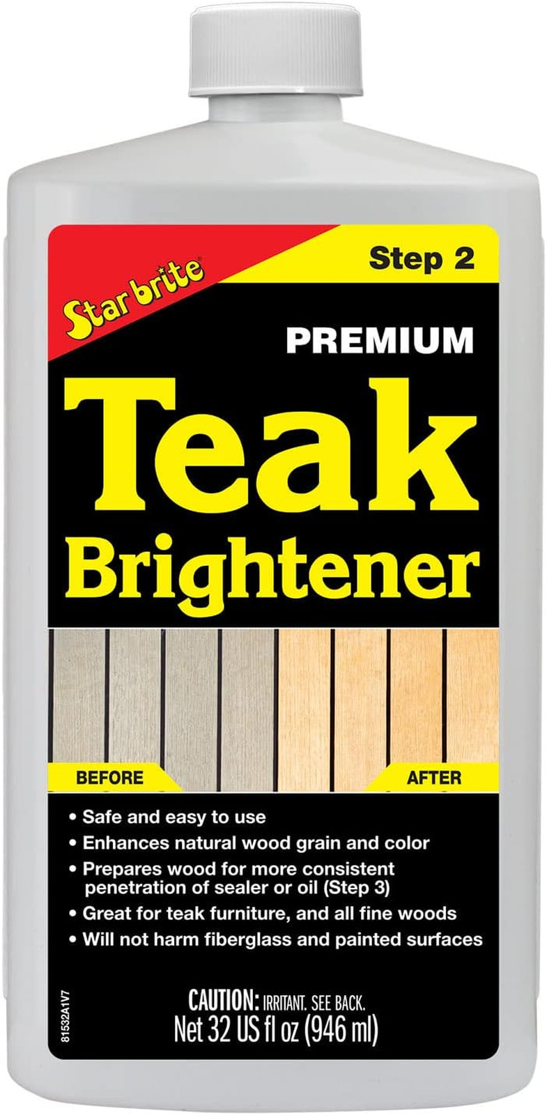 Premium Teak Brightener – Enhances Natural Wood Grain & Restores Tone & Color Wh