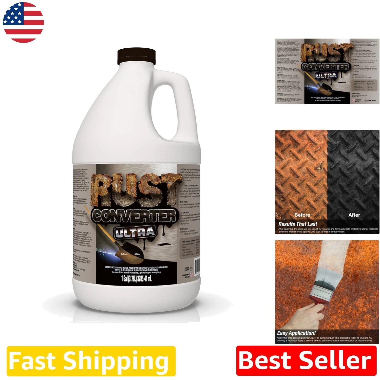 Rust Repair Spray 1 Gallon – Ultra Grade, Oil Paint Primer, Metal Protection