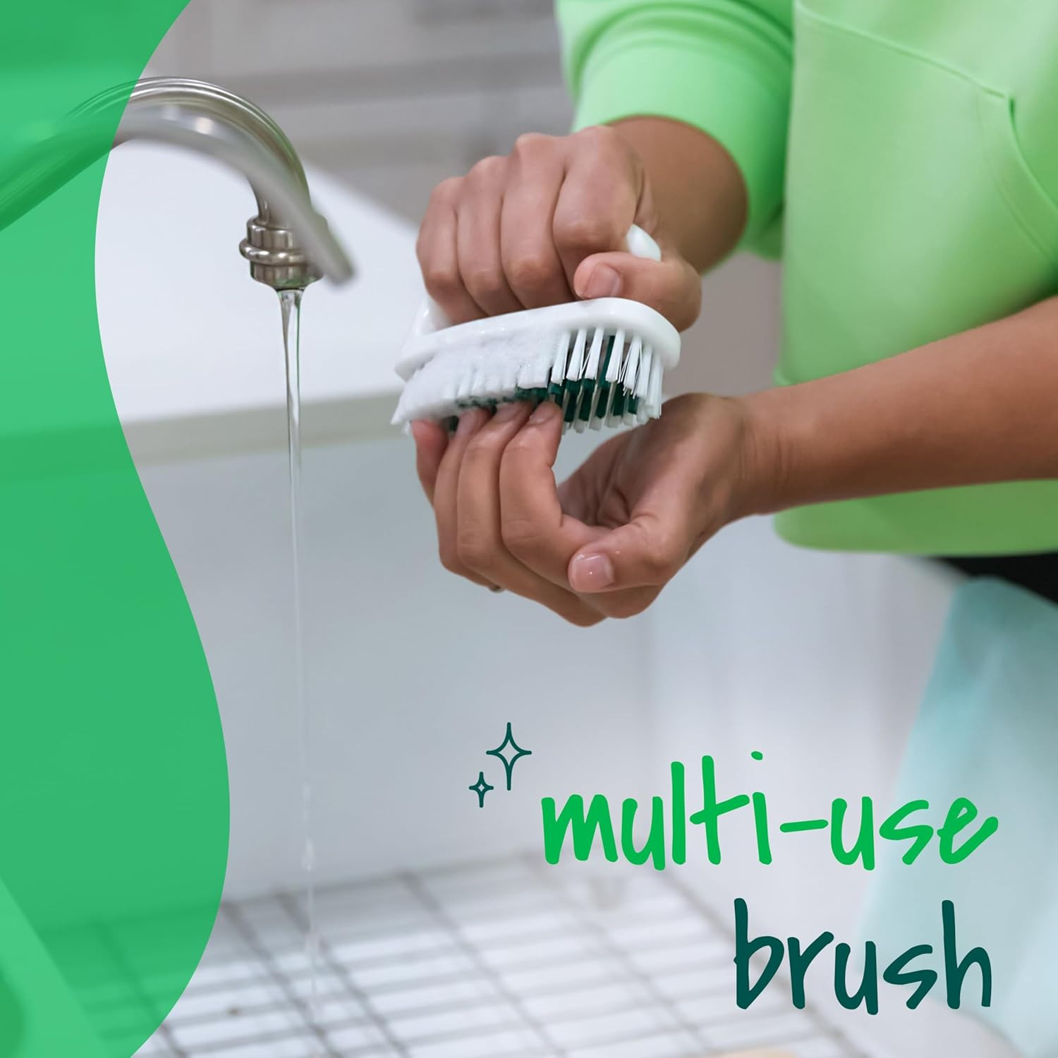 Scotch-Brite Small Utility Brush, Long Lasting Dish Brush with Handle for Scrubb