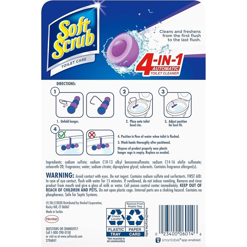 4in1 Toilet Bowl Cleaner Rim Hanger Lavender Scent 2Count Freshener AntiBuildup