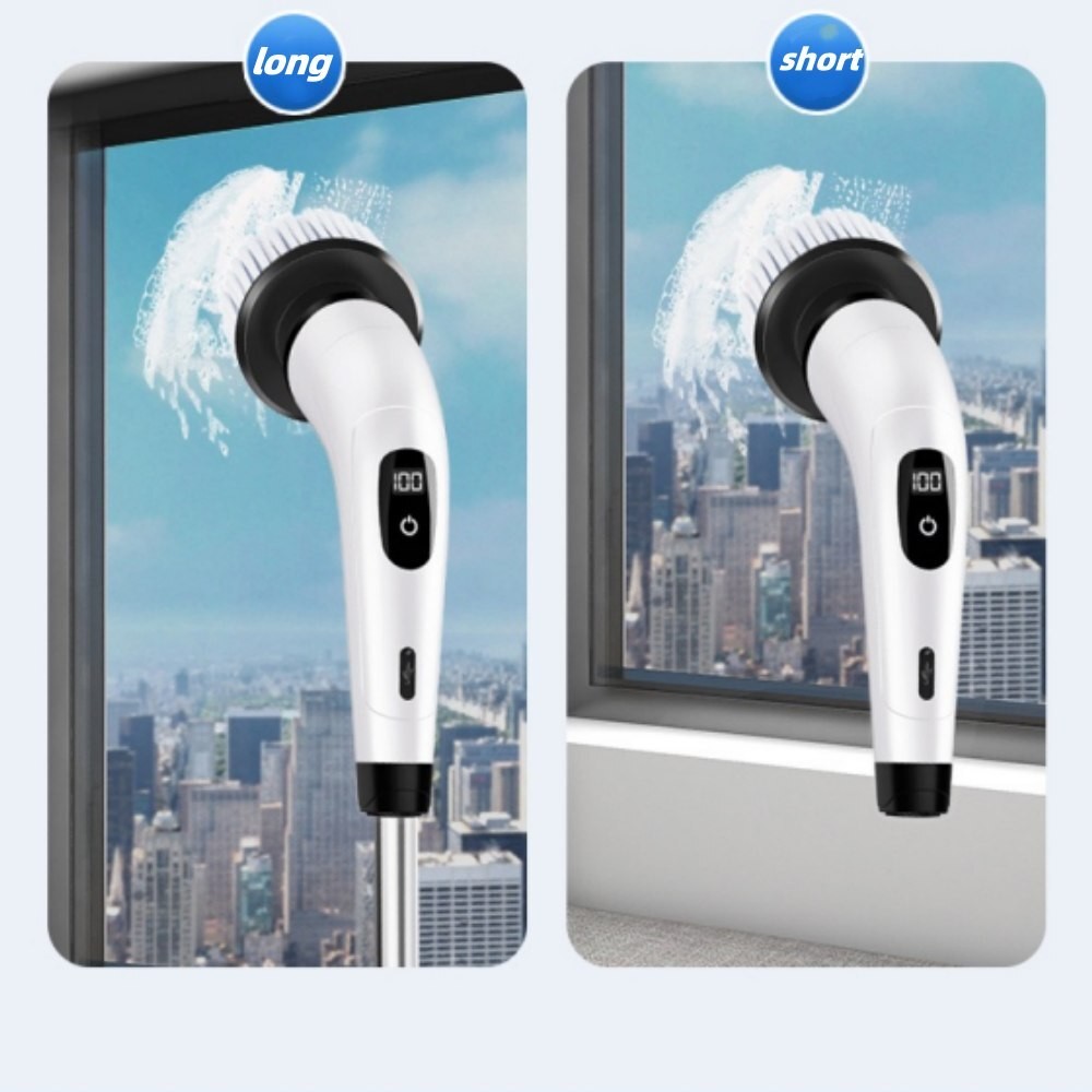 Electric Spin Scrubber – 8 Replaceable Brush Heads Shower Cleaner Brush 3 Speeds