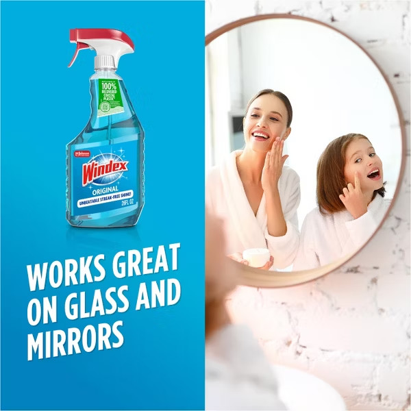 Windex Original Blue Window and Glass Cleaner Spray – 26 fl oz