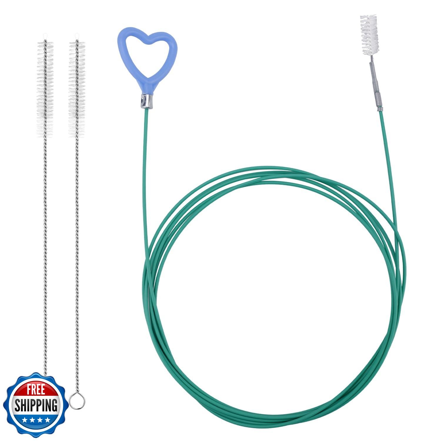 Sunroof Drain Cleaning Tool, 118in Long Wire Pipe Cleaner with 2 Straight Fle