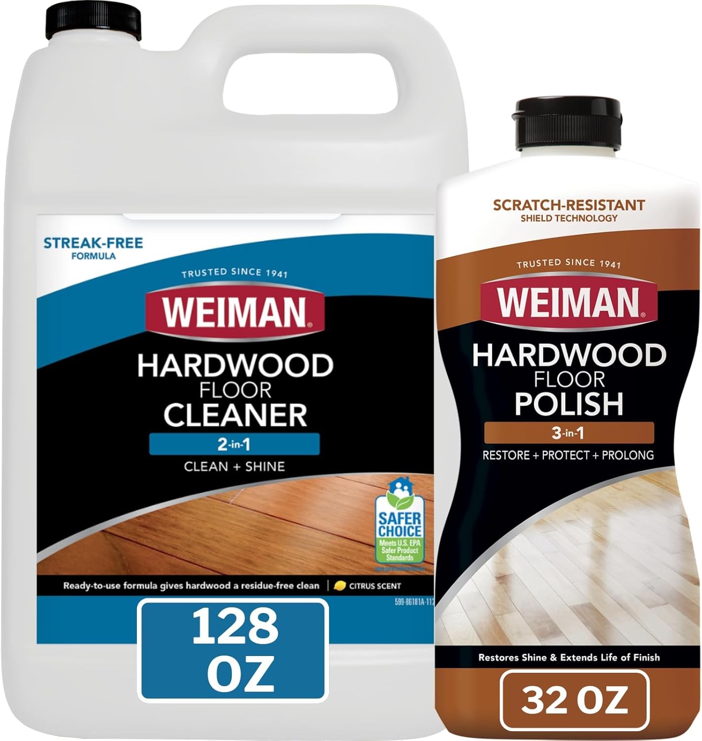 Weiman Hardwood Floor Cleaner and Polish – Cleans Vinyl Tile, Solid, Laminate, N